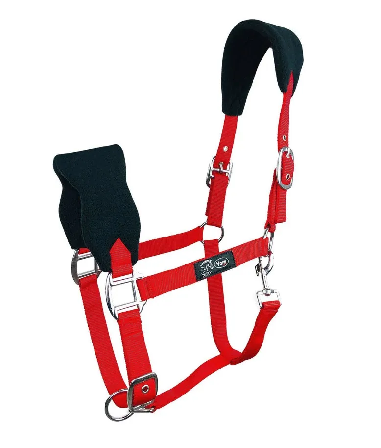 Недоуздок York Marco с флисом красно-черный Cob