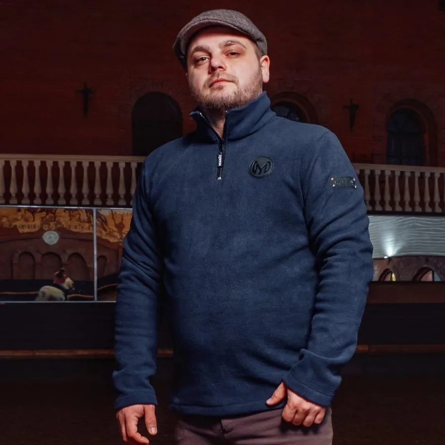 Кофта MANIC SKIN LOGO мужская флисовая, Тёмно-синяя,  размер 46