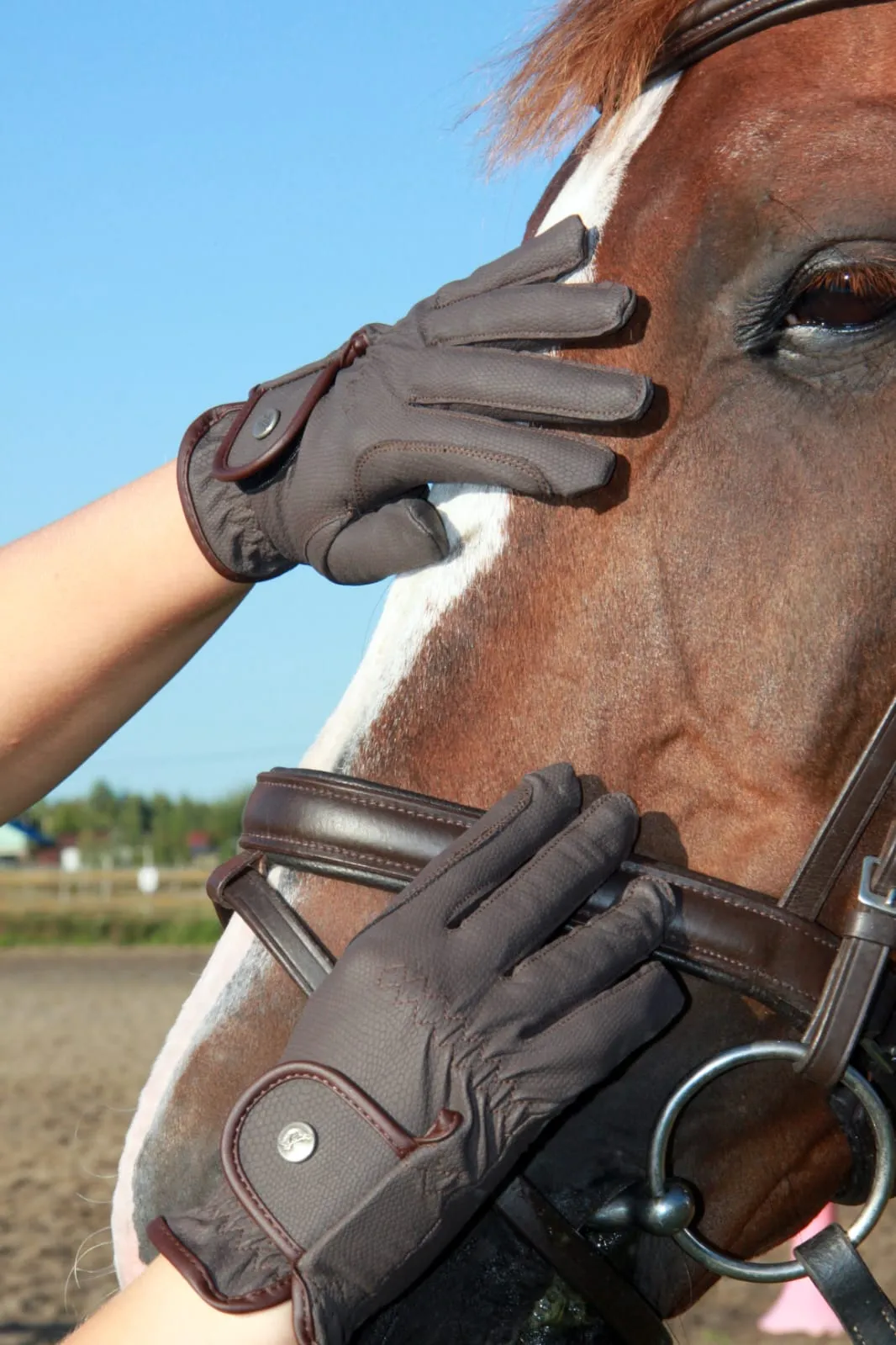 Перчатки для верховой езды "вторая кожа" М коричневые