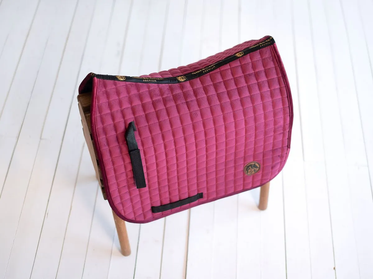 Вальтрап  выездковый бордовый велюровый 