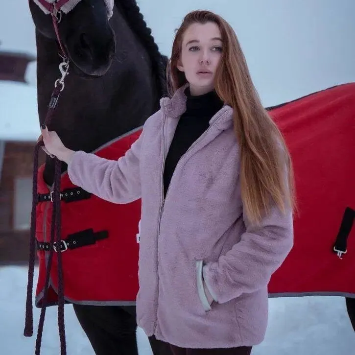 Шуба женская из ЭКО меха MANIC, Розова, размер 42