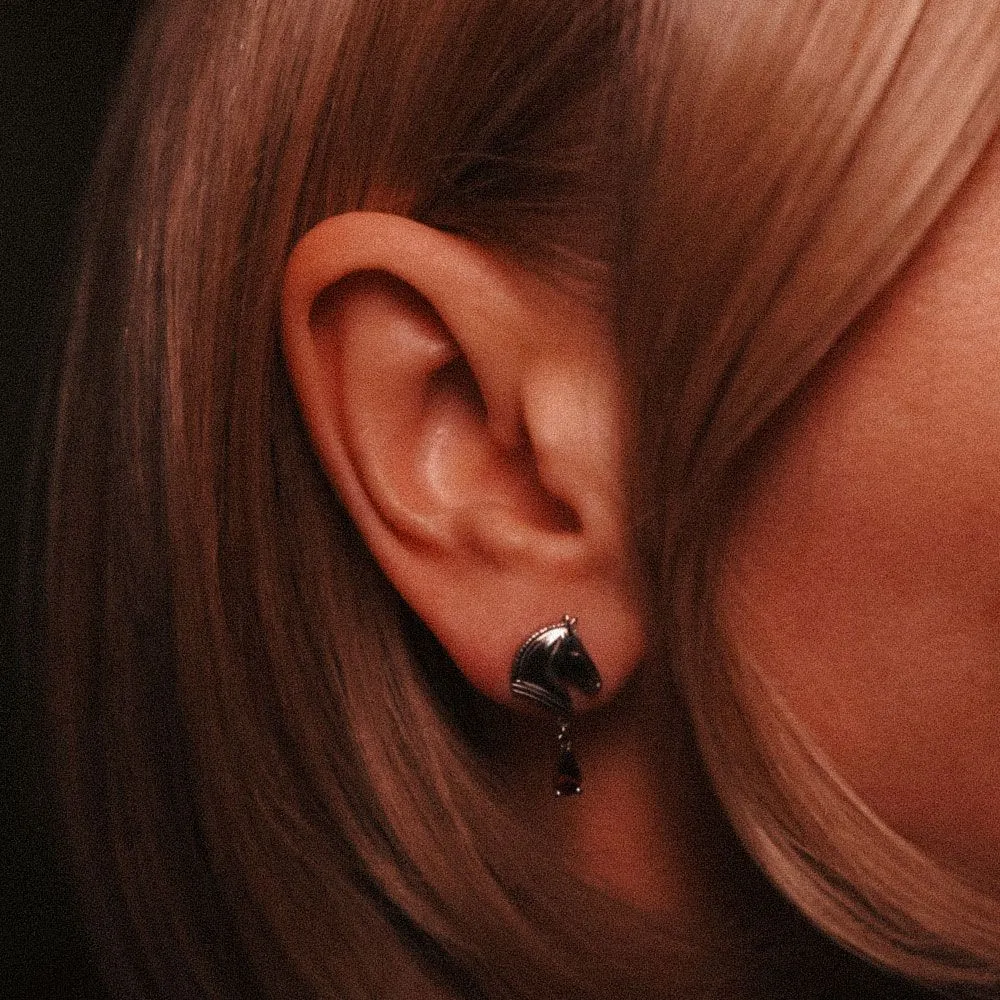 Серьги из натуральных камней MANIC, Красный – родолит