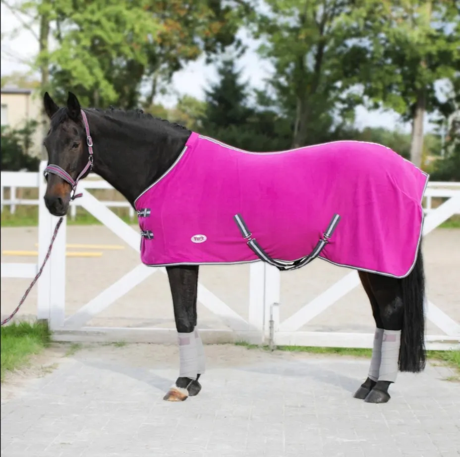 Попона York Britta флисовая с ремнями розовая 95 см