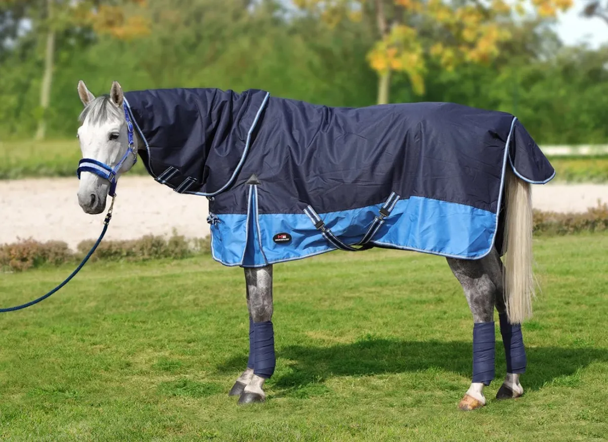 Попона HE Aristo Combo зимняя дождевая с капором/200 гр синяя 135 см