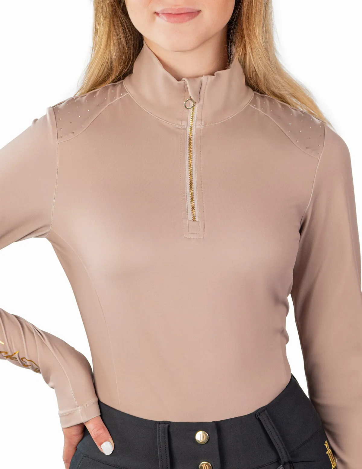 Лонгслив женский, S, бежевый