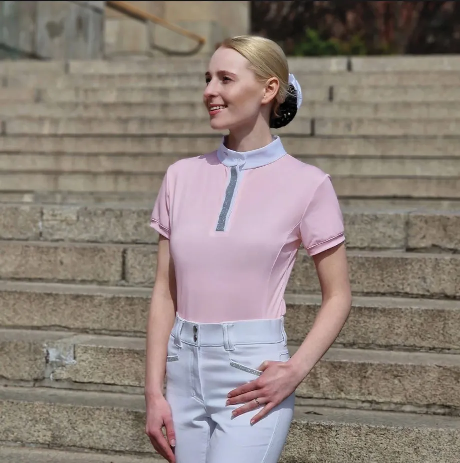 Рубашка-поло женская HE Brilliant розовая 38