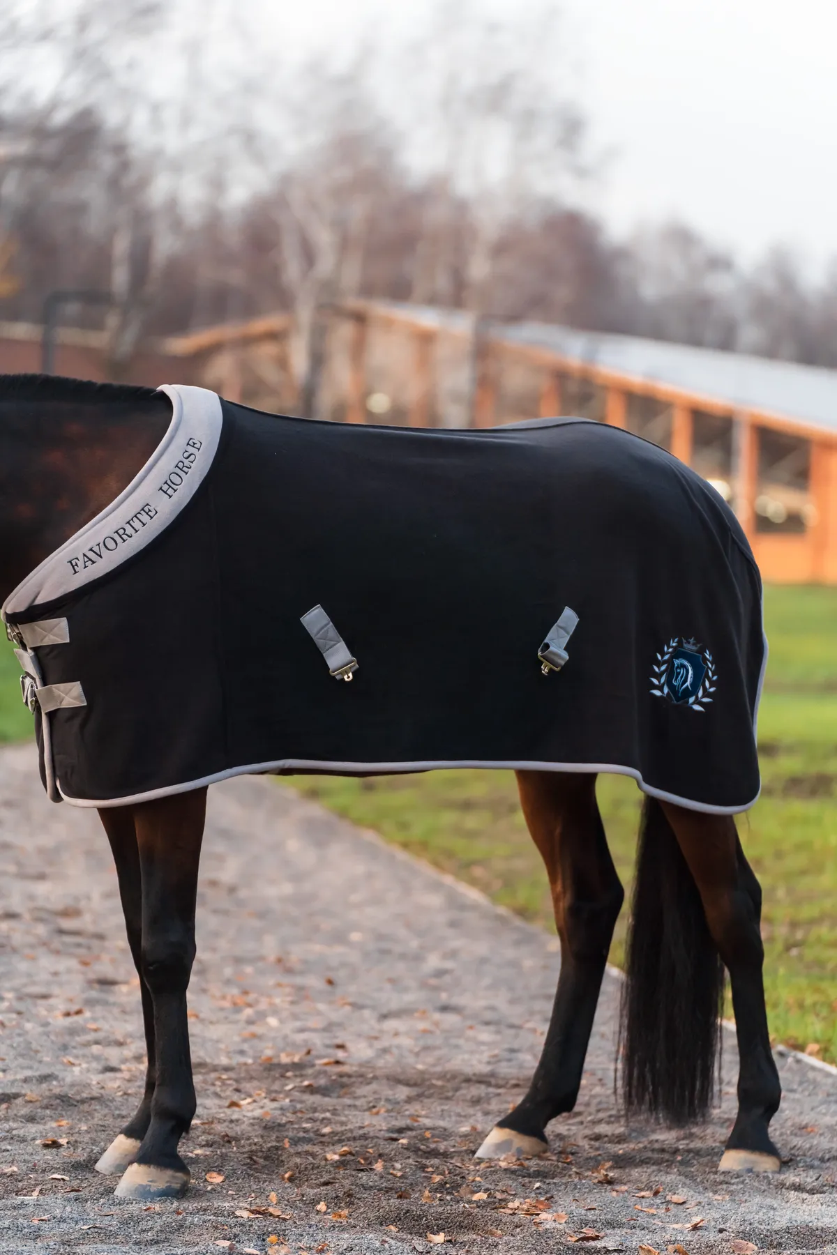 Попона флисовая FAVORITE HORSE Aristocratic (черная,155)