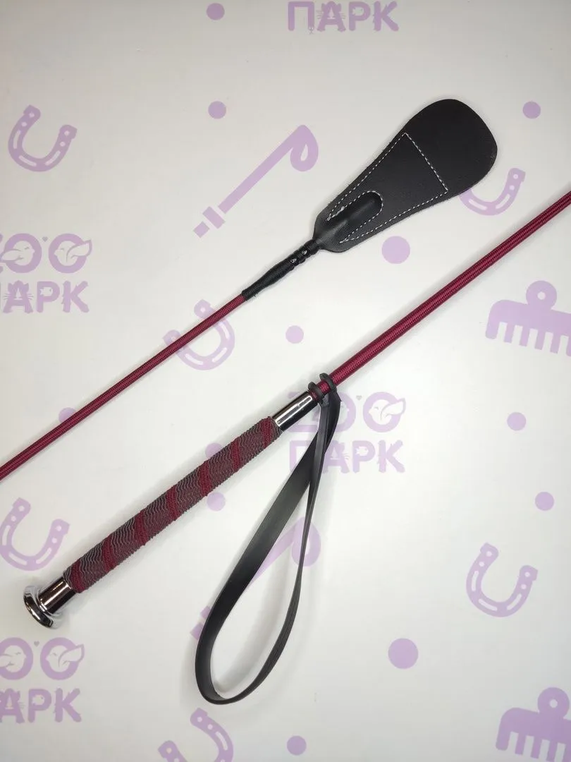 Хлыст конкурный, прорезиненная ручка, металлическая отделка