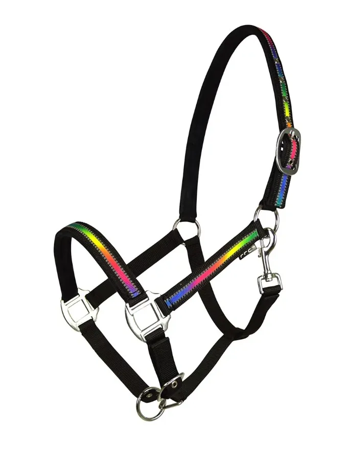 Недоуздок York Rainbow Reflect черно-радужный Full