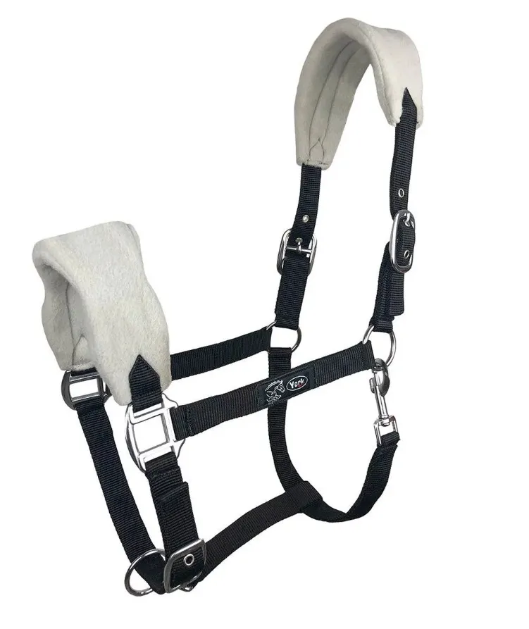 Недоуздок York Marco с флисом черно-серый Full