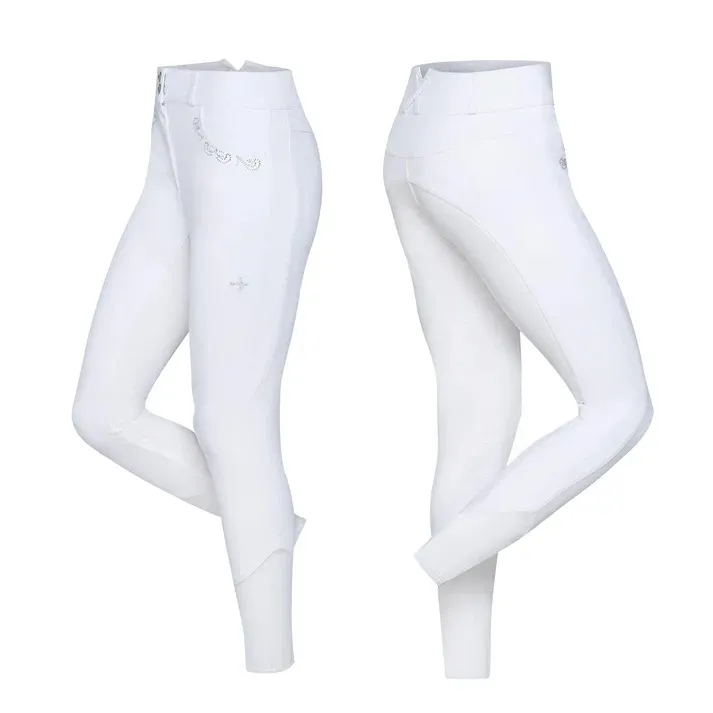 Бриджи "DAISY" с силиконовой леей и высокой талей, (36) Белые