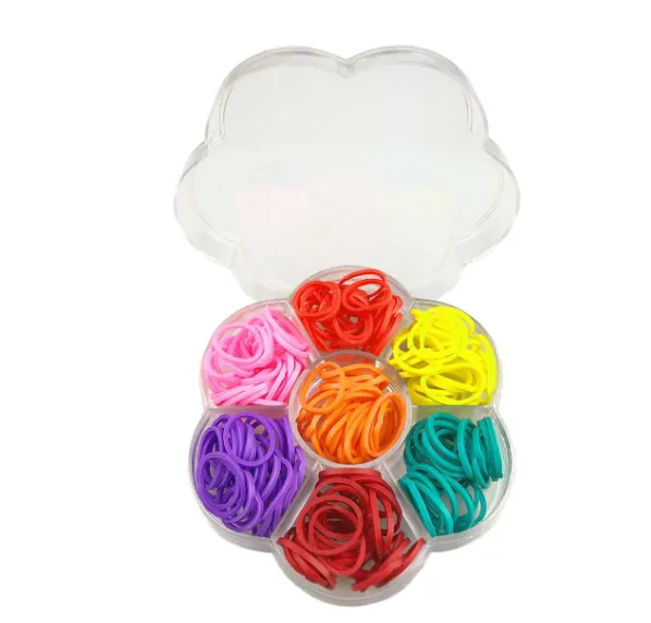 Резинки для гривы York цветок в коробке цветные