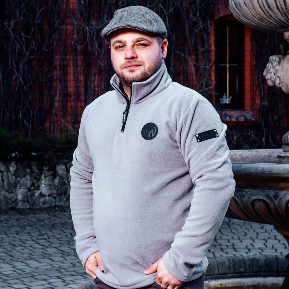 Кофта MANIC SKIN LOGO мужская флисовая, Серая,  размер 50