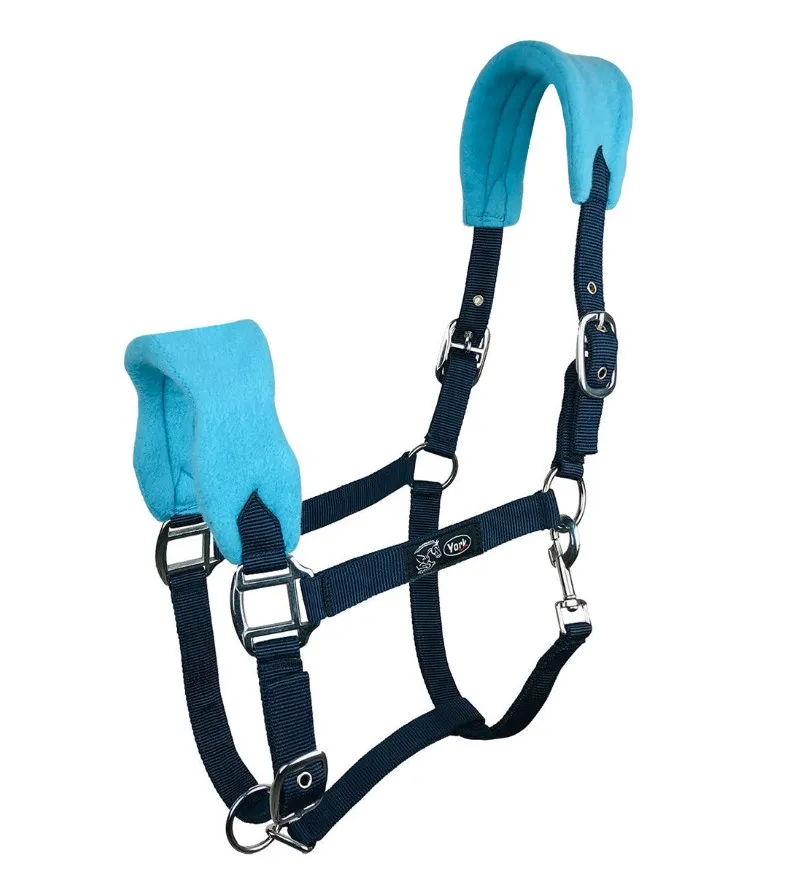 Недоуздок York Marco с флисом сине-голубой Pony