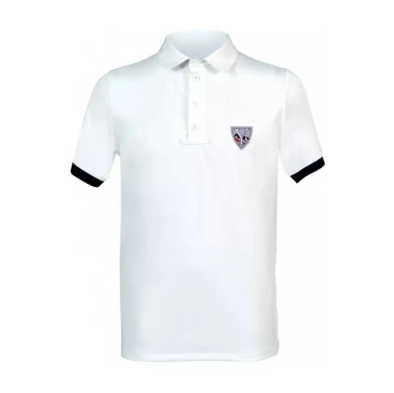 Рубашка-поло York Chester мужская бело-синяя, M