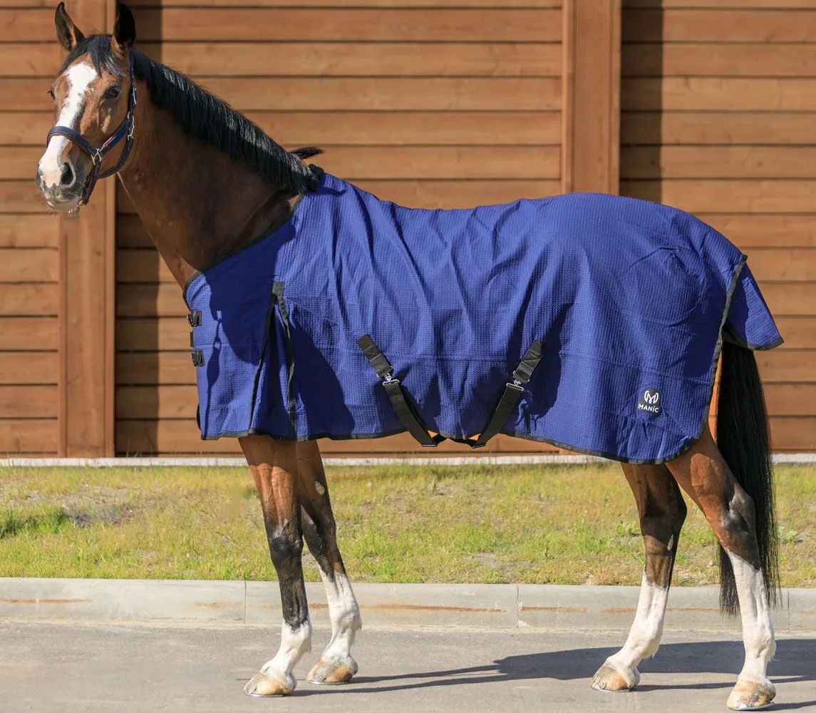 Попона вафельная MANIC, Синяя, размер 145