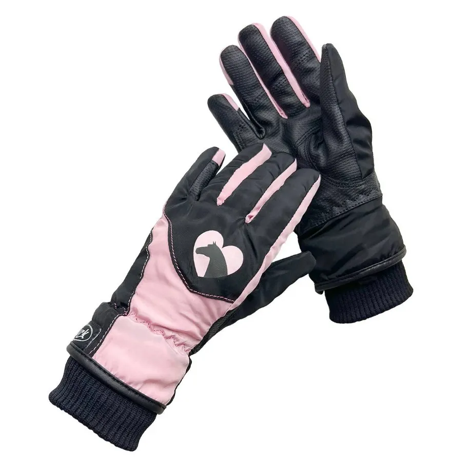 Перчатки детские York Rosa черно-розовые XS