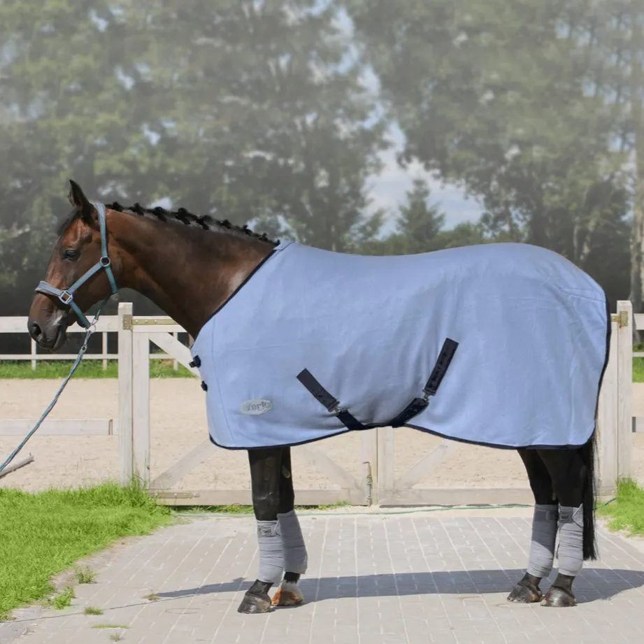 Попона York Ekona флисовая с ремнями светло-голубая 145 см