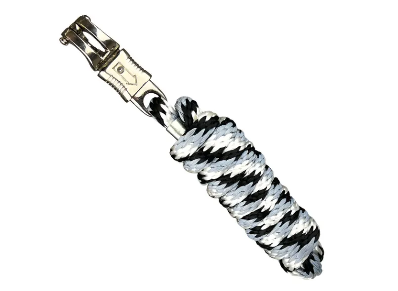 Чембур York Trio с безопасным карабином чёрно-серый