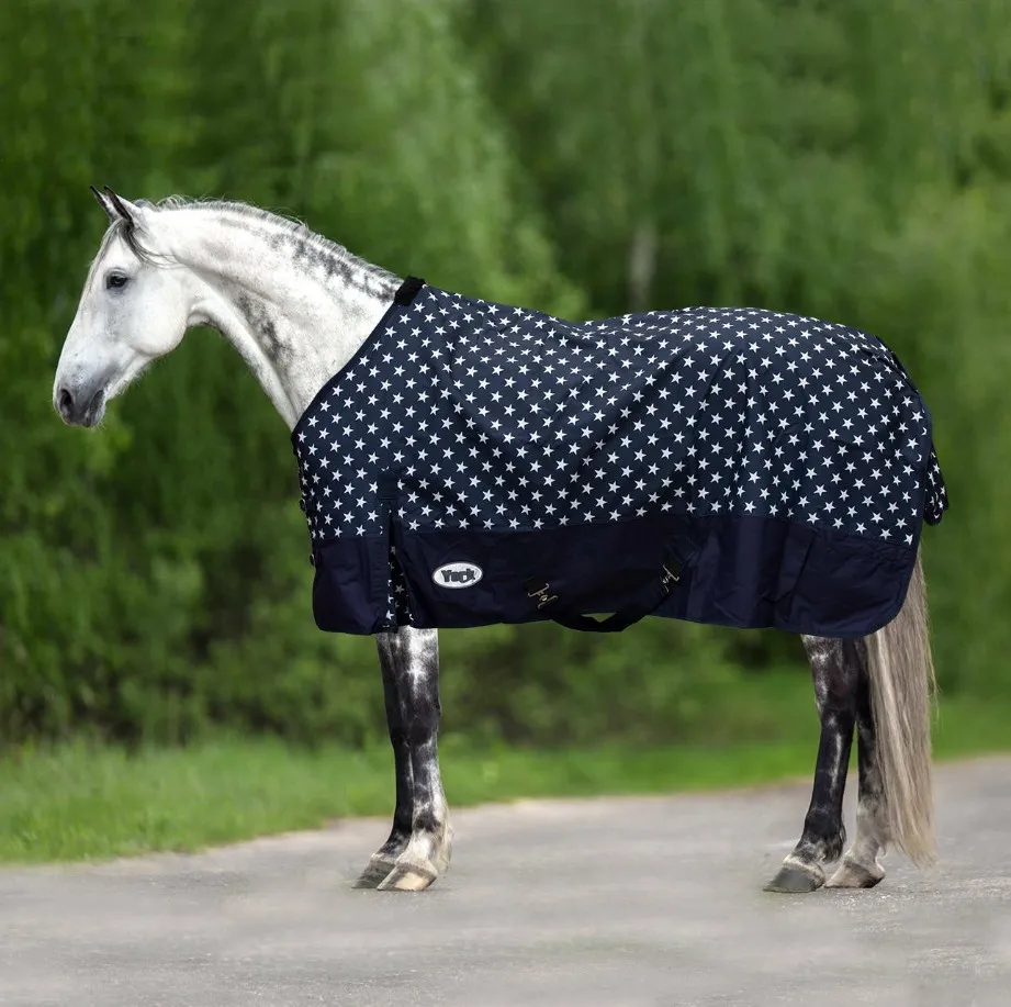 Попона York Navy Star дождь на флисе темно-синий/звезды 125 см