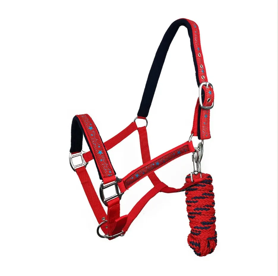 Недоуздок York Bella с чембуром черно-красный Cob