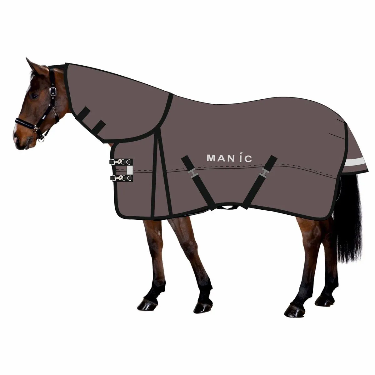 Дождевая попона с вшитым капором Baza, Коричневая, размер 125