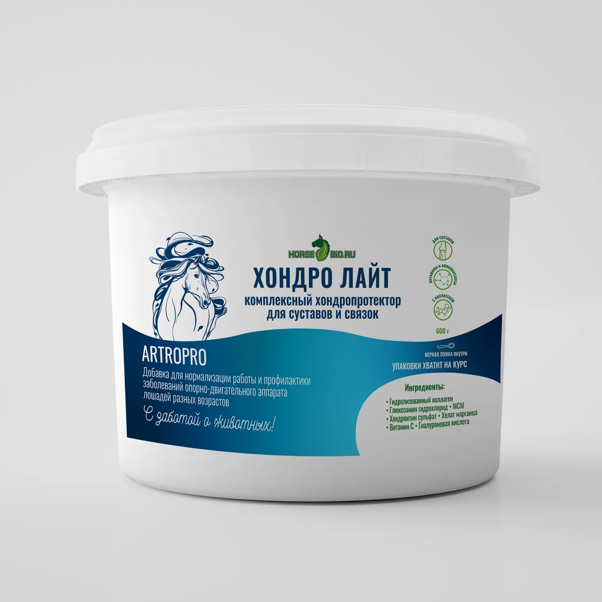 Хондропротектор ХОНДРО ЛАЙТ ArtroPro для лошадей, 600 г