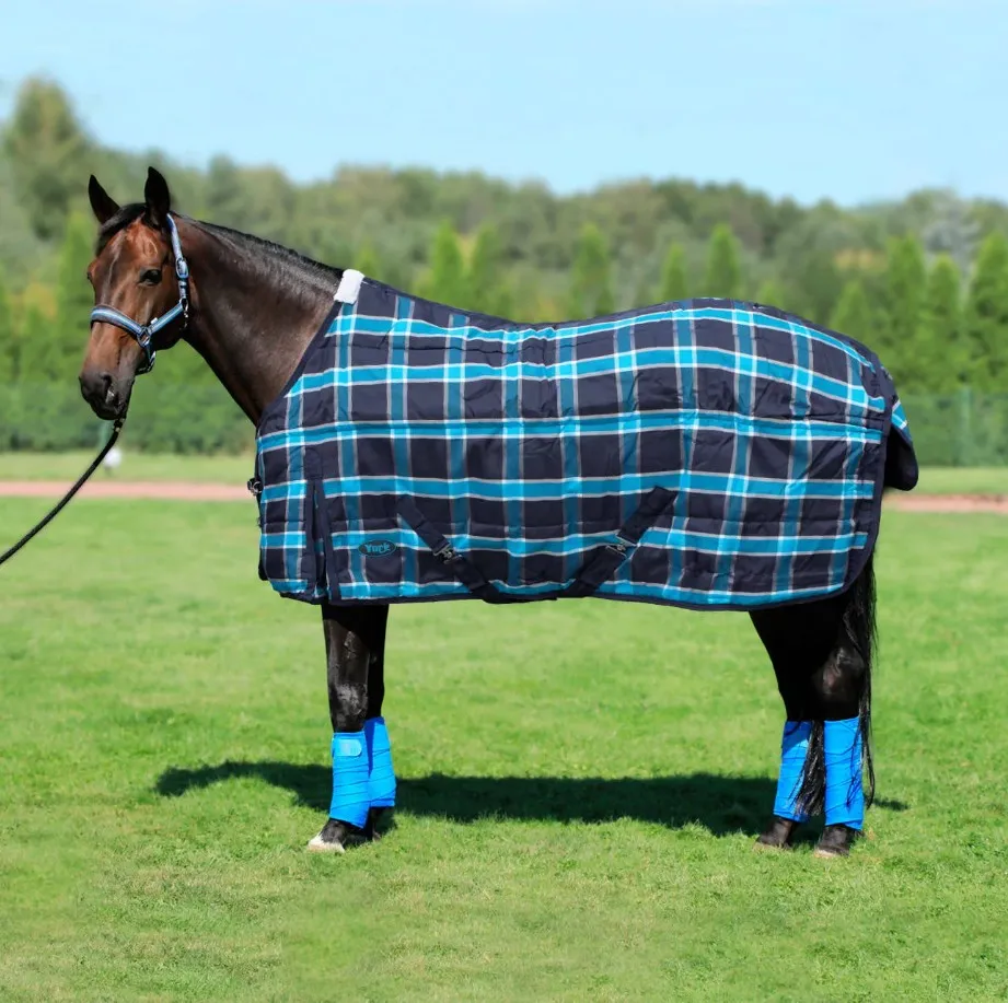 Попона York Colden зимняя/дождевая/300 гр/1200 D сине-голубая/клетка 125 см