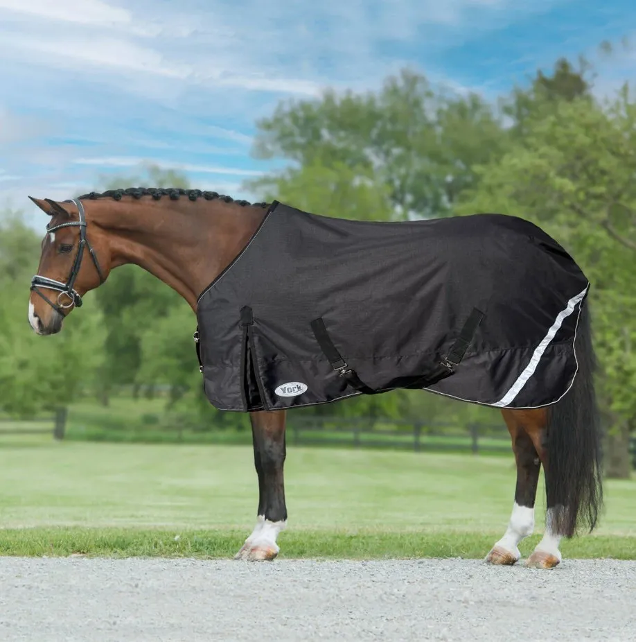 Попона York Reflect дождевая черная 145 см