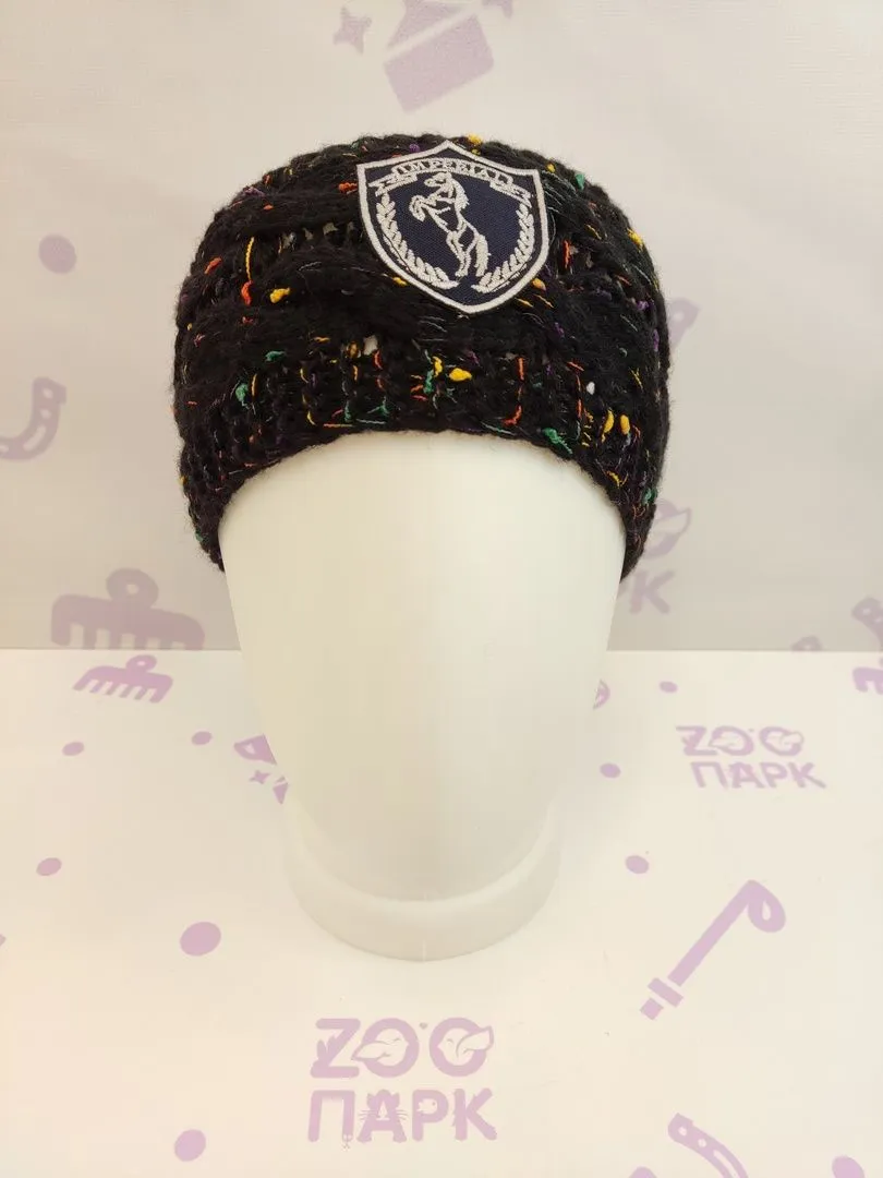 Повязка на голову вязка, Чёрная с вплетением