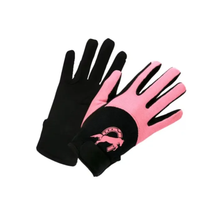 Перчатки детские York Flicka черно-розовые L