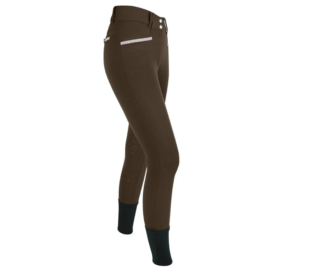 Бриджи HE Brilliant с полной силиконовой леей 38 коричневые