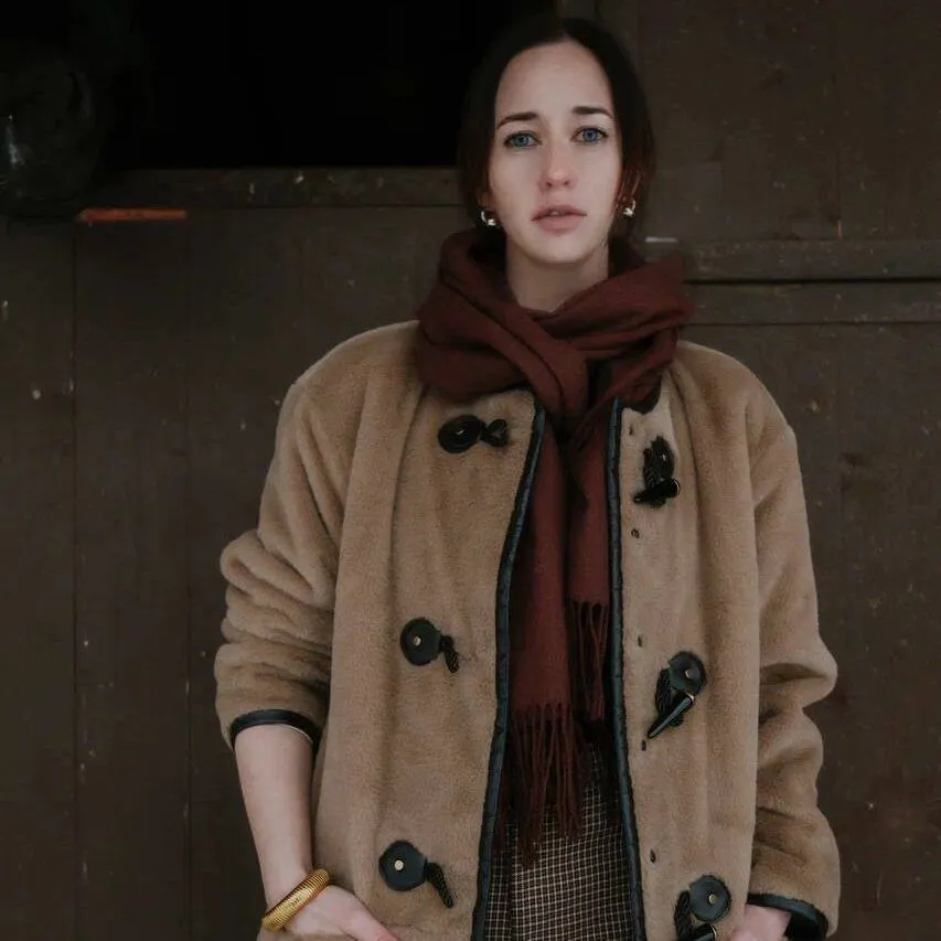 Шуба женская из ЭКО меха MANIC, Бежевая, размер 38