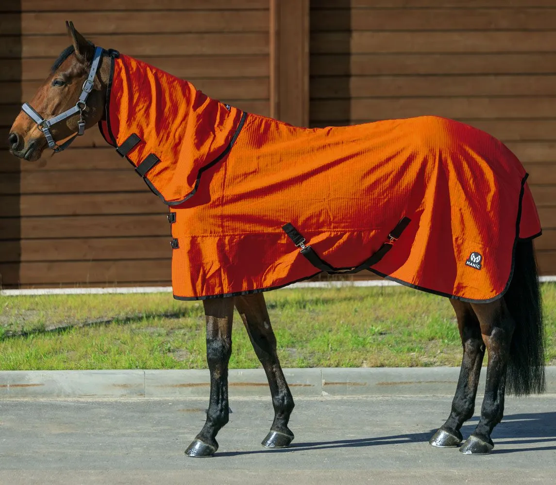Попона вафельная с вшитым капором MANIC, Оранжевая, размер 165