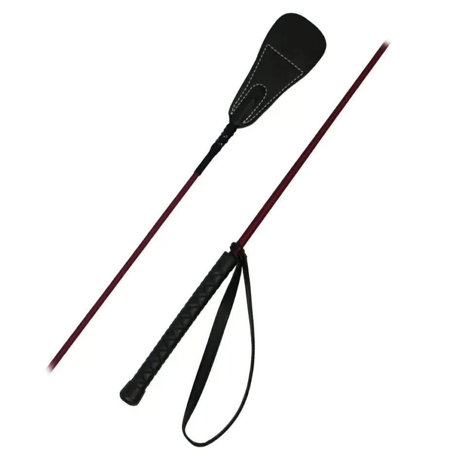 Хлыст конкурный с прорезинен. ручкой и металлической отделкой (Бордовый)