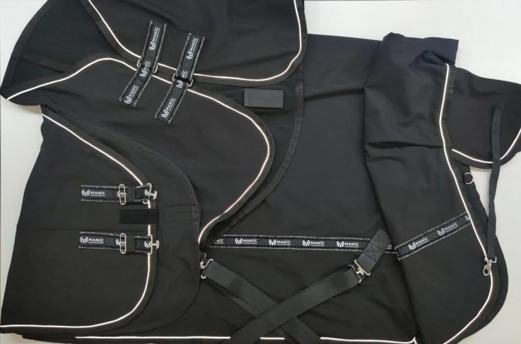 Попона SoftShell CHANEL прогулочная с капором, Чёрная, размер 125