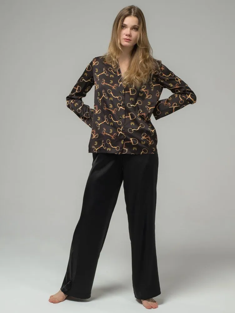 Пижама MAXI, принт тёмный трензель, размер 40