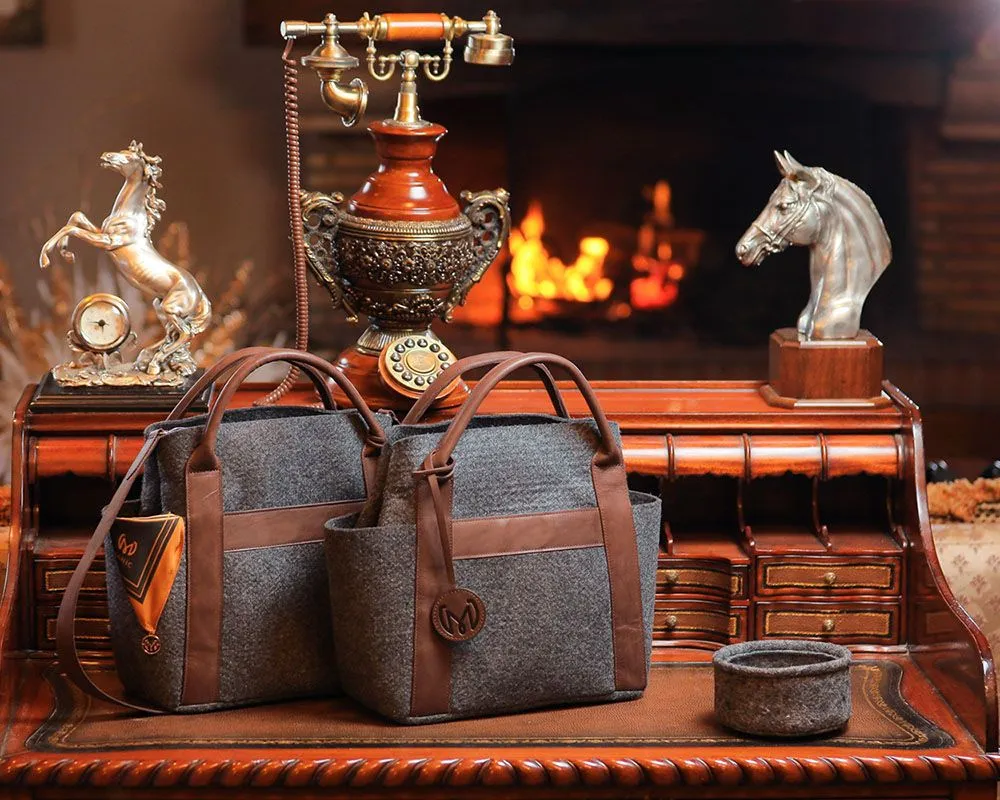 Сумка из войлока MANIC, Коричневые вставки