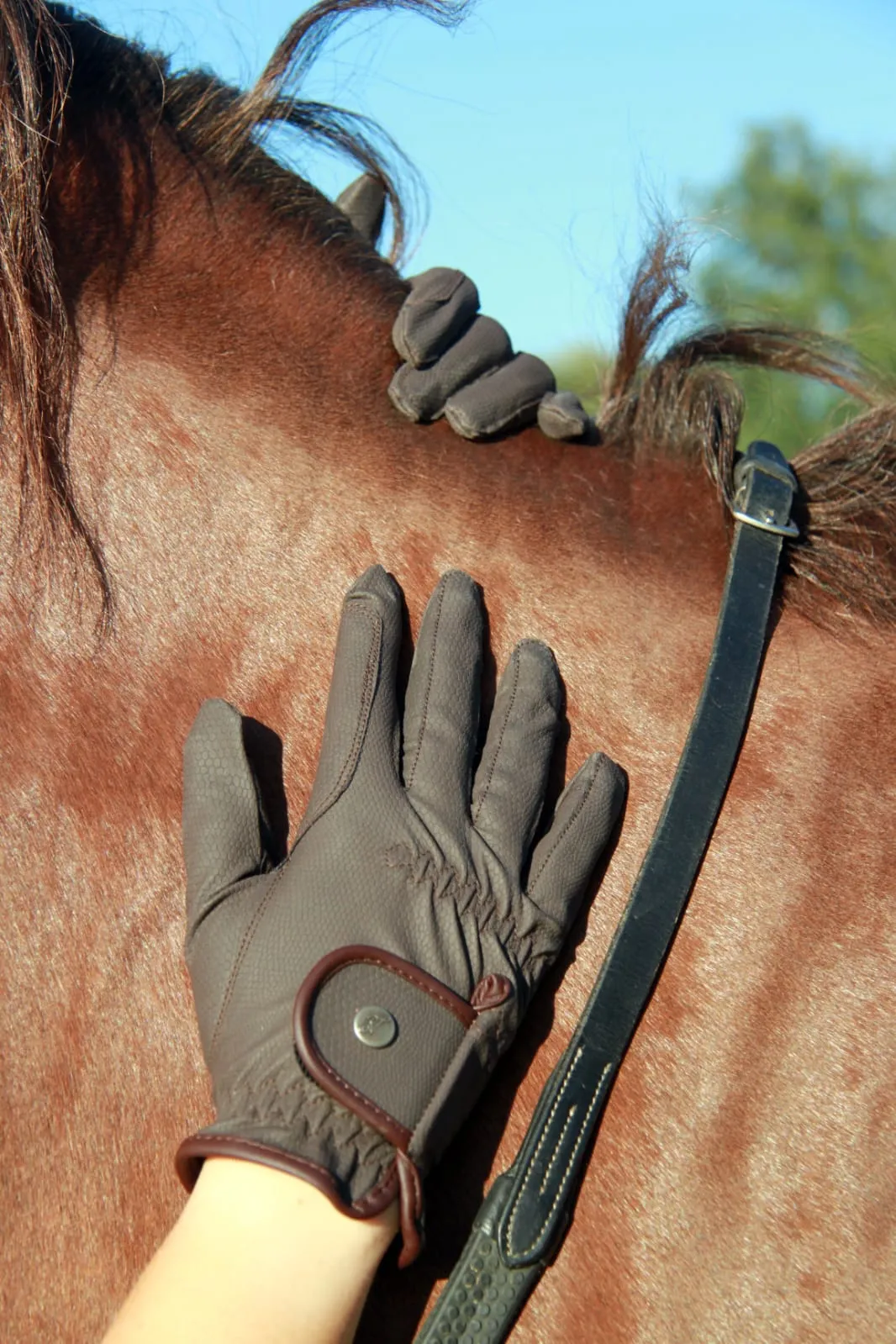 Перчатки для верховой езды "вторая кожа" L коричневые