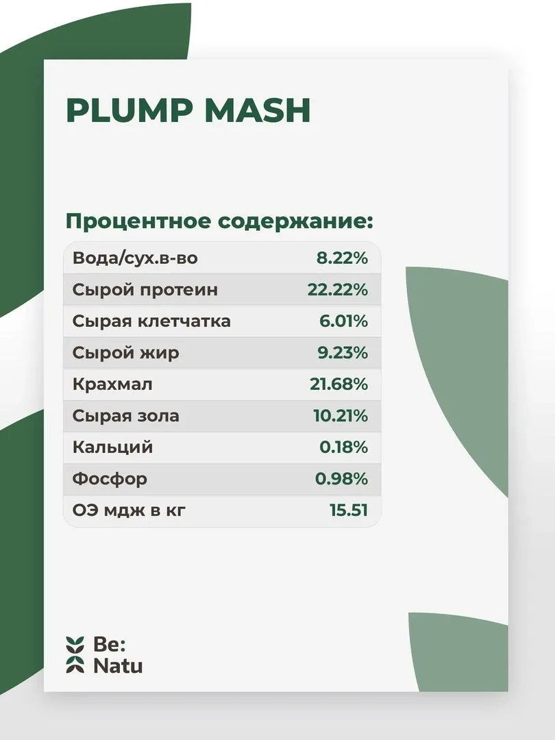 Корм Plump mash 20кг