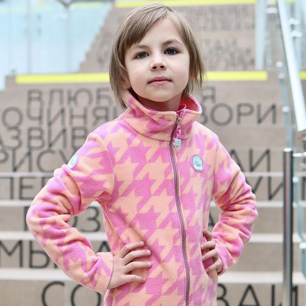 Флисовая кофта детская на молнии MANIC, Розовая, размер 122-128
