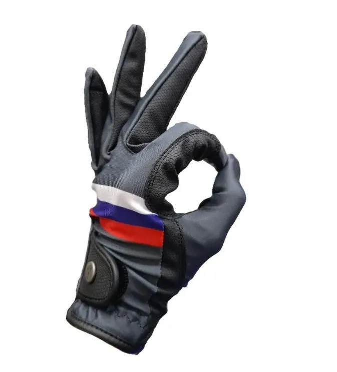 Перчатки летние для верховой езды Tasmanya, с флагом России S