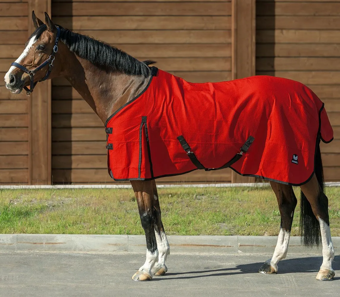 Попона вафельная MANIC, Красная, размер 155