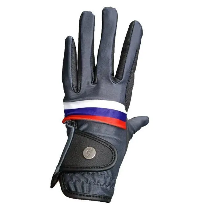 Перчатки летние для верховой езды Tasmanya, с флагом России М