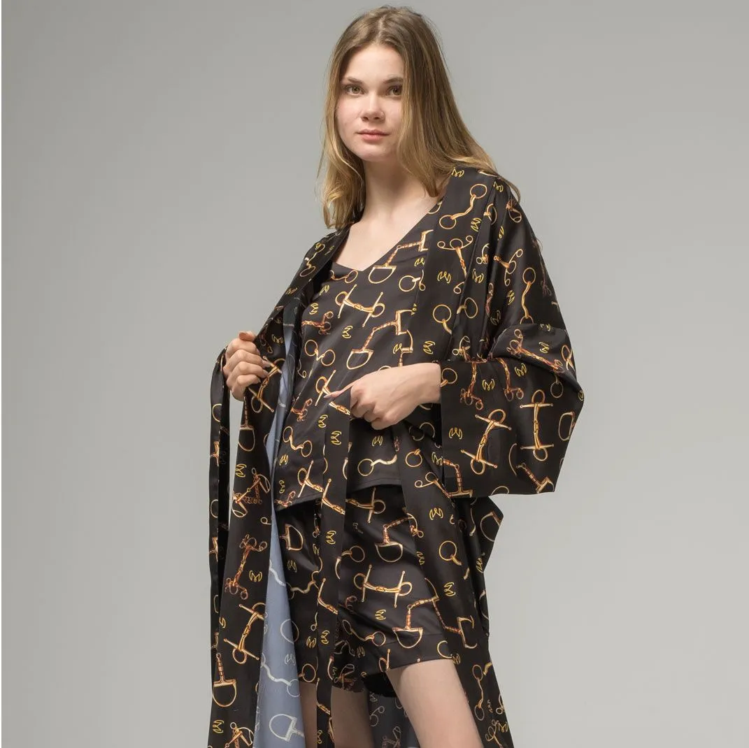 Халат женский Manic, принт тёмный трензель, размер XS-M