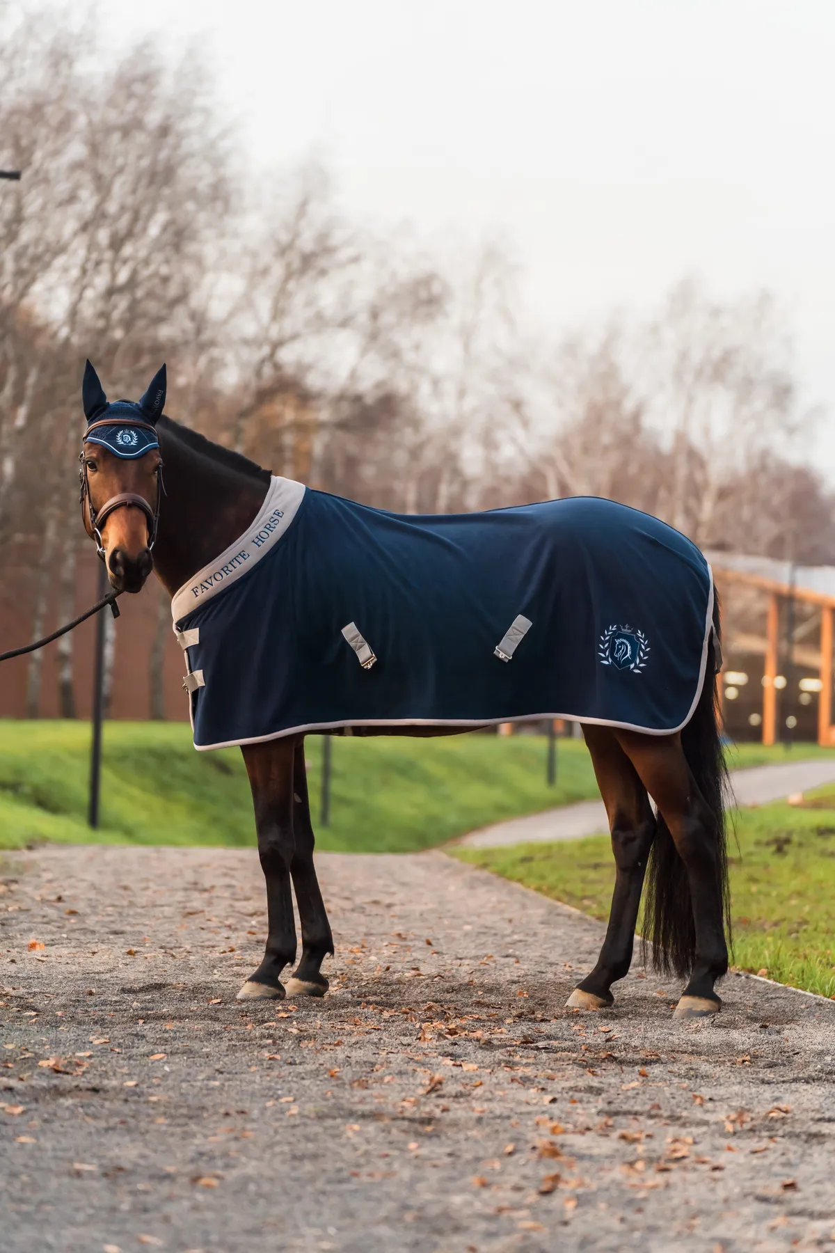 Попона флисовая FAVORITE HORSE Aristocratic (синяя,155)