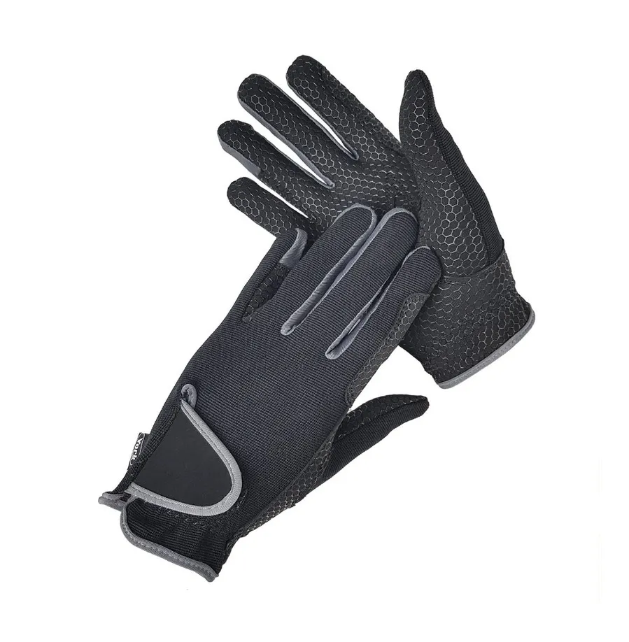 Перчатки детские York Bianka черно-розовые L