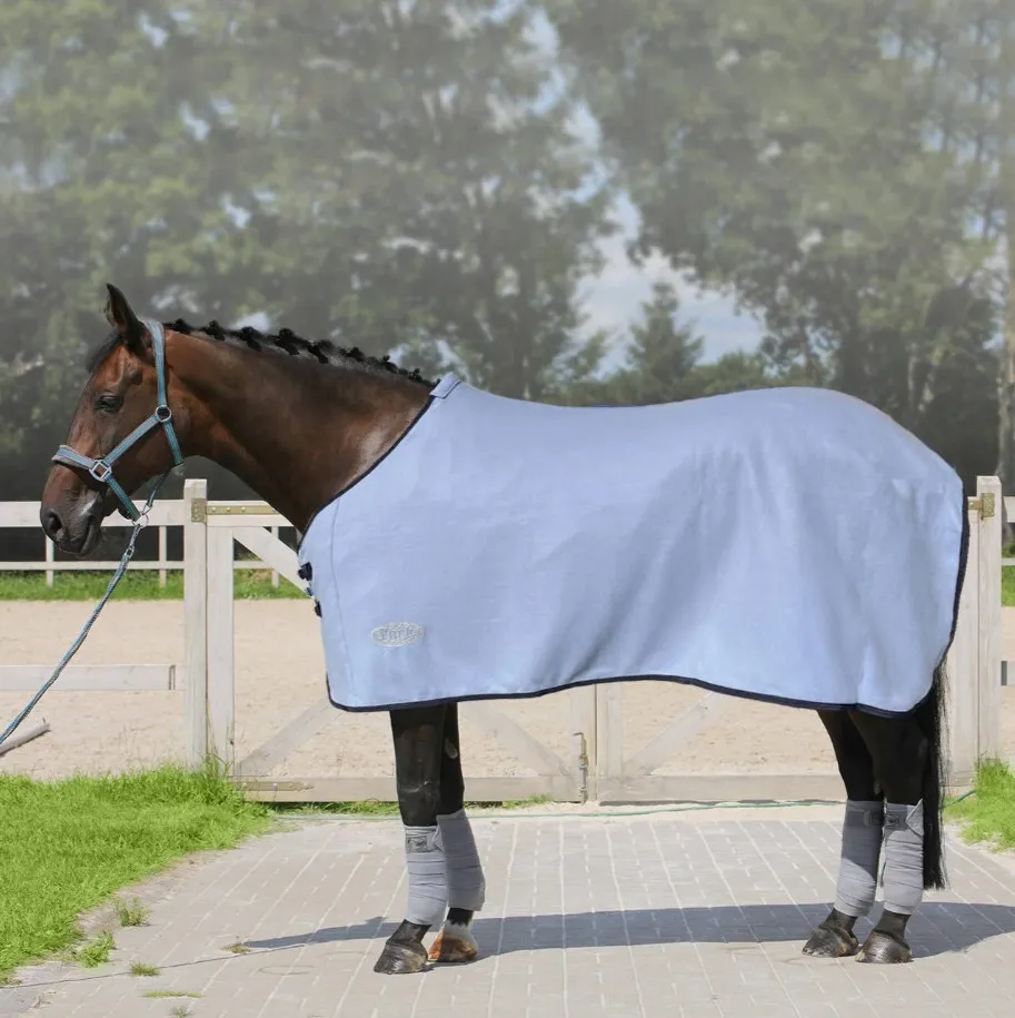 Попона York Ekona флисовая без ремней светло-голубая 155 см
