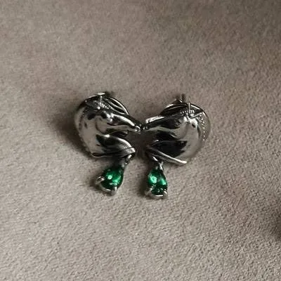 Серьги из натуральных камней MANIC, Зеленый – тцафорит