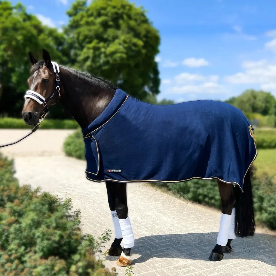 Попона HE Show флисовая без ремней темно-синяя 125 см